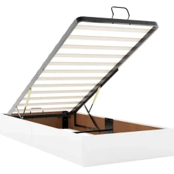 vidaXL Ottoman bed met matras 80x200 cm kunstleer wit