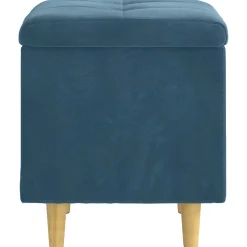 vidaXL Ottoman met Opbergruimte Blauw 40 x 40 x 45 cm Fluweel