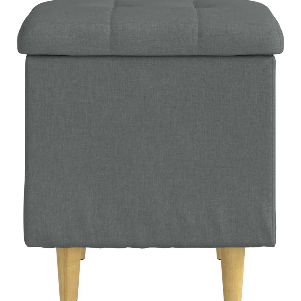 vidaXL Ottoman met Opbergruimte Donkergrijs 40 x 40 x 45 cm Stof