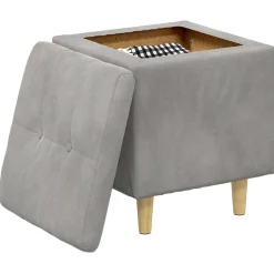 vidaXL Ottoman met Opbergruimte Lichtgrijs 40 x 40 x 45 cm Fluweel