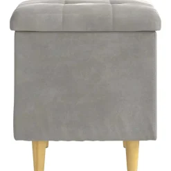 vidaXL Ottoman met Opbergruimte Lichtgrijs 40 x 40 x 45 cm Fluweel