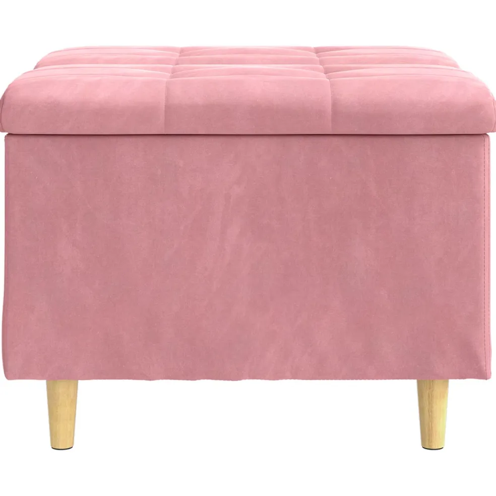 vidaXL Ottoman met Opbergruimte Roze 60 x 60 x 45 cm Fluweel