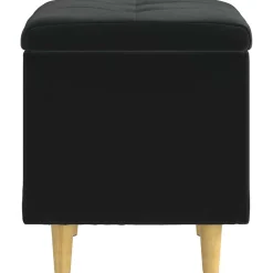 vidaXL Ottoman met Opbergruimte Zwart 40 x 40 x 45 cm Fluweel