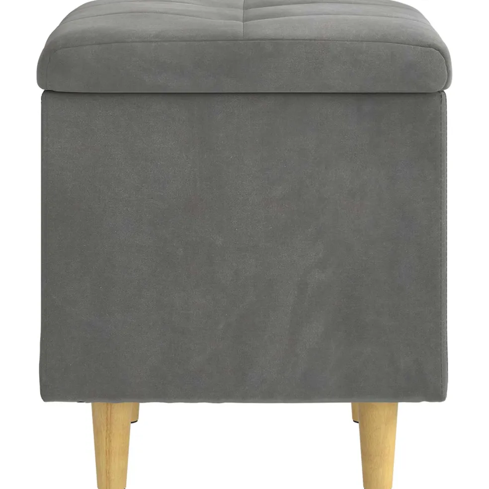 vidaXL Ottoman met Opbergruimte Donkergrijs 40 x 40 x 45 cm Fluweel