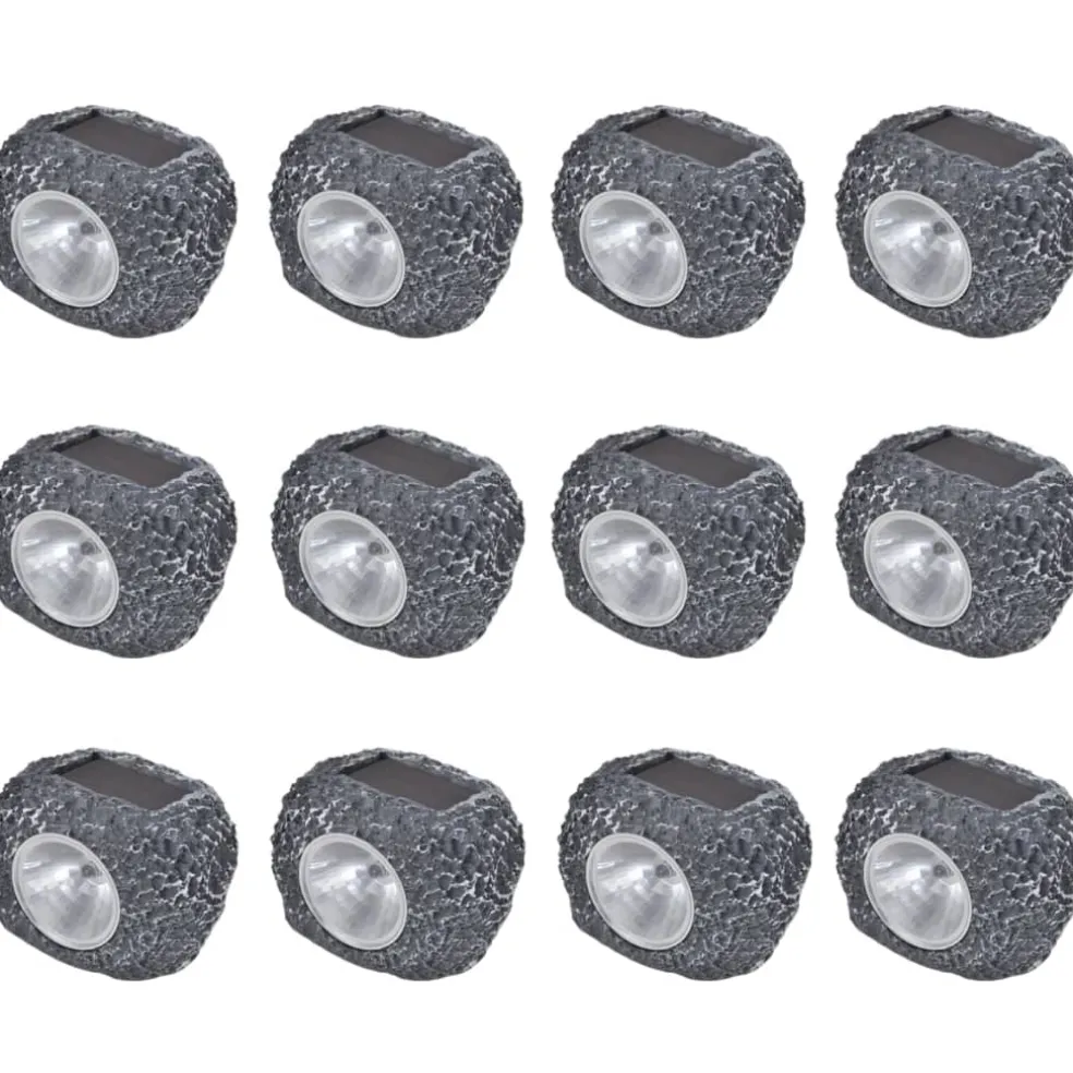 vidaXL Outdoor Spotlight solar LED 12 st steenvormig