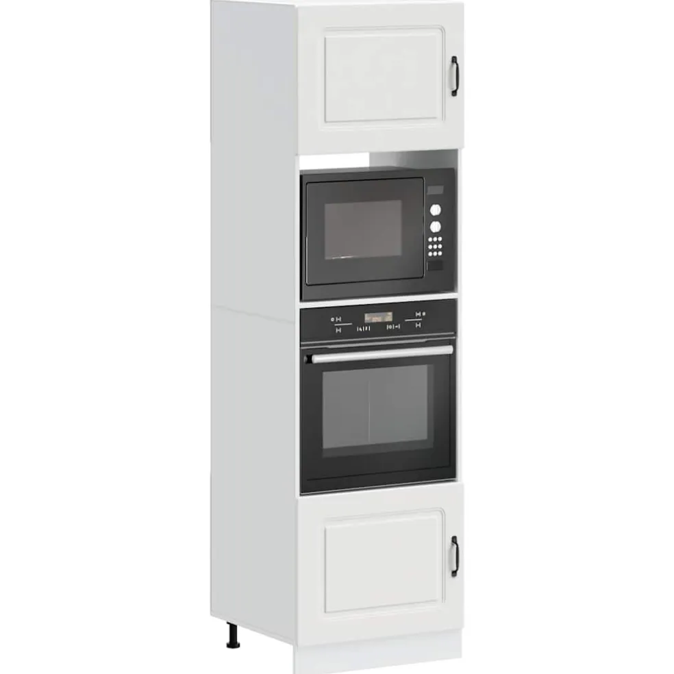 vidaXL Ovenkasten 2 st Kalmar bewerkt hout wit