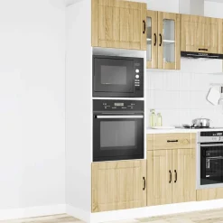 vidaXL Ovenkasten 2 st Lucca bewerkt hout sonoma eikenkleurig