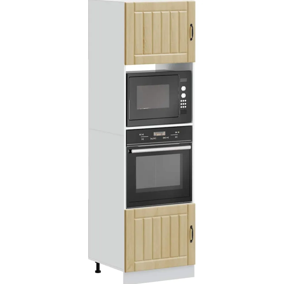 vidaXL Ovenkasten 2 st Lucca bewerkt hout sonoma eikenkleurig