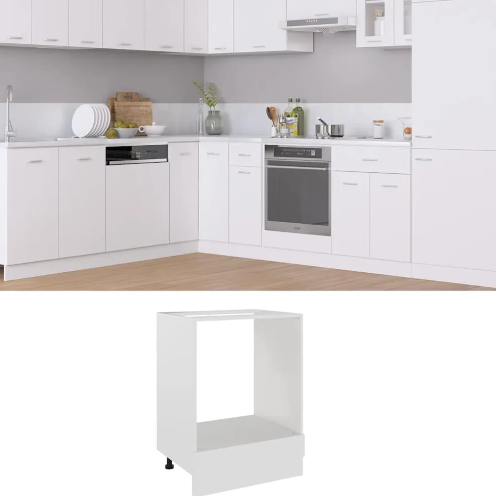 vidaXL Ovenkast Lyon 60x46x81,5 cm bewerkt hout wit