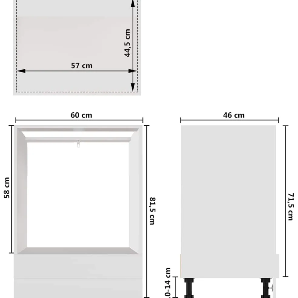 vidaXL Ovenkast Lyon 60x46x81,5 cm bewerkt hout wit