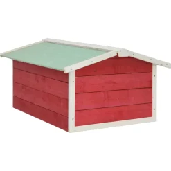 vidaXL Overkapping voor grasmaaier 72x87x50 cm vurenhout rood en wit
