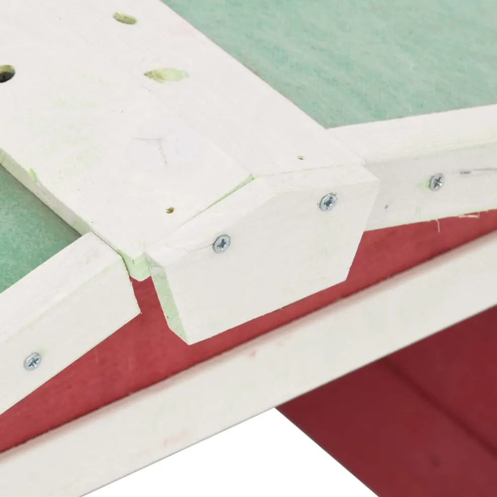 vidaXL Overkapping voor grasmaaier 72x87x50 cm vurenhout rood en wit
