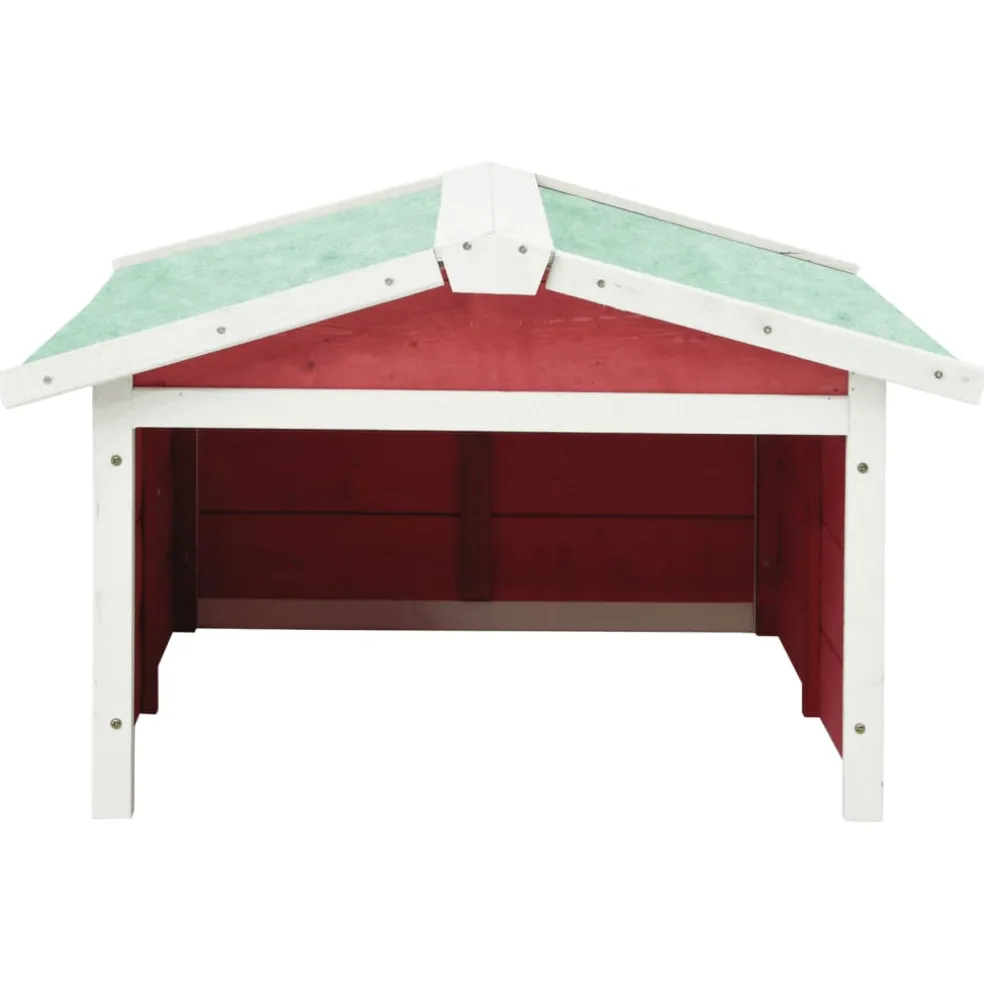 vidaXL Overkapping voor grasmaaier 72x87x50 cm vurenhout rood en wit