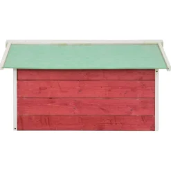 vidaXL Overkapping voor grasmaaier 72x87x50 cm vurenhout rood en wit