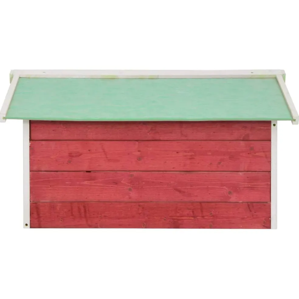 vidaXL Overkapping voor grasmaaier 72x87x50 cm vurenhout rood en wit