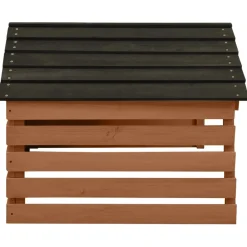 vidaXL Overkapping voor grasmaaier 78x74x54 cm vurenhout zwart bruin