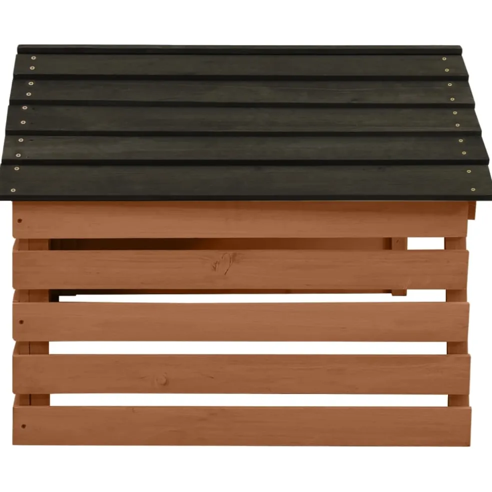 vidaXL Overkapping voor grasmaaier 78x74x54 cm vurenhout zwart bruin
