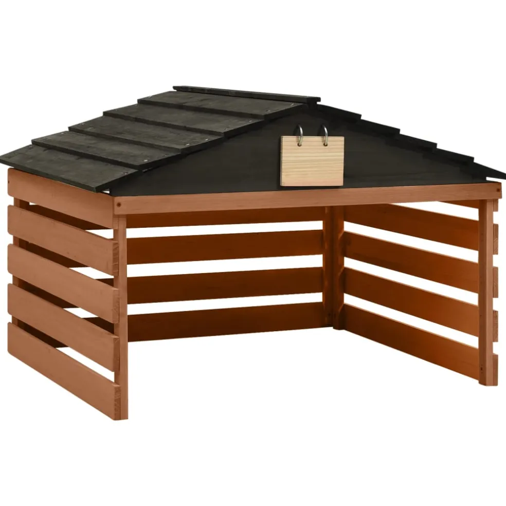 vidaXL Overkapping voor grasmaaier 78x74x54 cm vurenhout zwart bruin