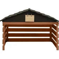 vidaXL Overkapping voor grasmaaier 78x74x54 cm vurenhout zwart bruin