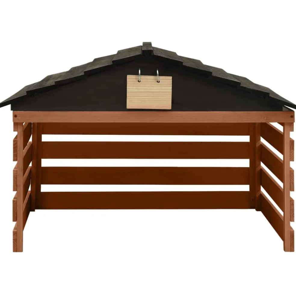 vidaXL Overkapping voor grasmaaier 78x74x54 cm vurenhout zwart bruin