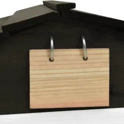 vidaXL Overkapping voor grasmaaier 78x74x54 cm vurenhout zwart en wit