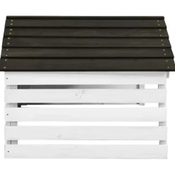 vidaXL Overkapping voor grasmaaier 78x74x54 cm vurenhout zwart en wit