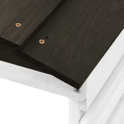 vidaXL Overkapping voor grasmaaier 78x74x54 cm vurenhout zwart en wit
