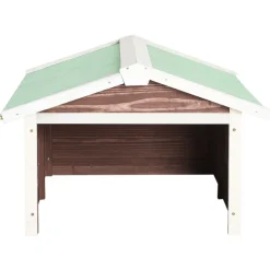 vidaXL Overkapping voor grasmaaier 72x87x50 cm vurenhout mokka en wit