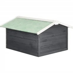 vidaXL Overkapping voor grasmaaier 72x87x50 cm vurenhout grijs en wit