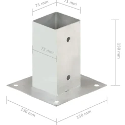 vidaXL Paalankers 4 st 71 mm gegalvaniseerd metaal