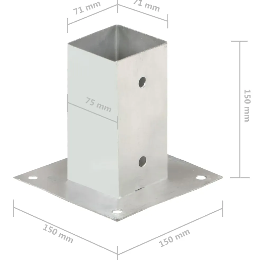 vidaXL Paalankers 4 st 71 mm gegalvaniseerd metaal