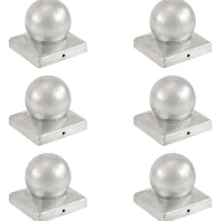 vidaXL Paalkappen 6 st bol 101x101 mm gegalvaniseerd metaal