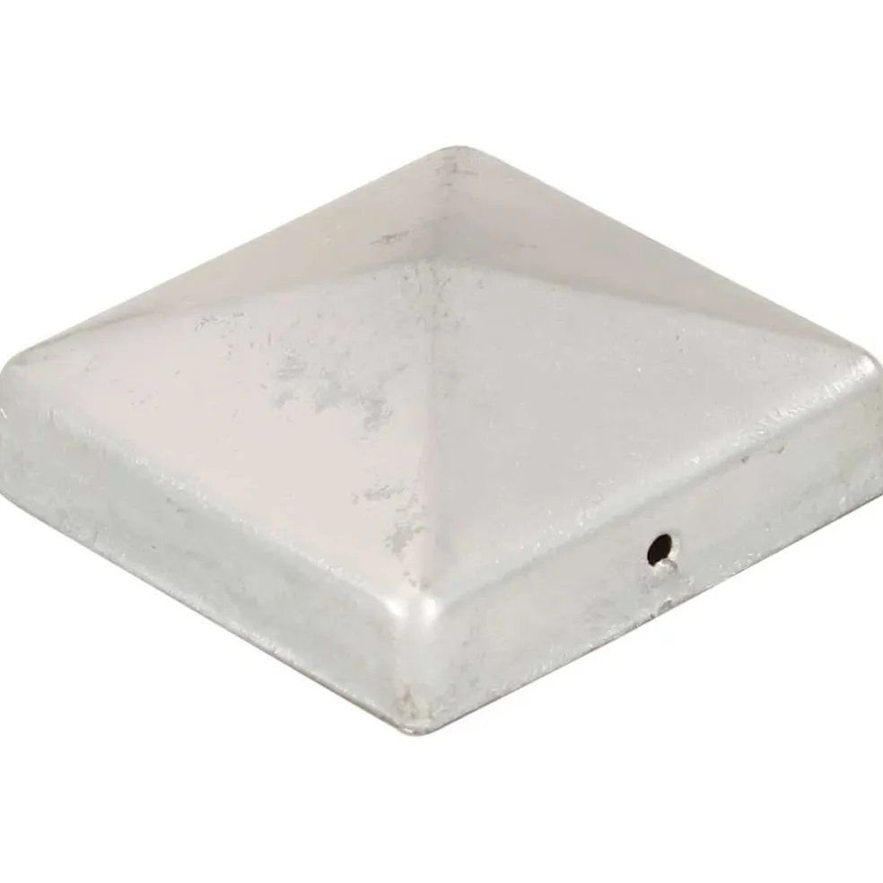 vidaXL Paalkappen 6 st piramide 81x81 mm gegalvaniseerd metaal