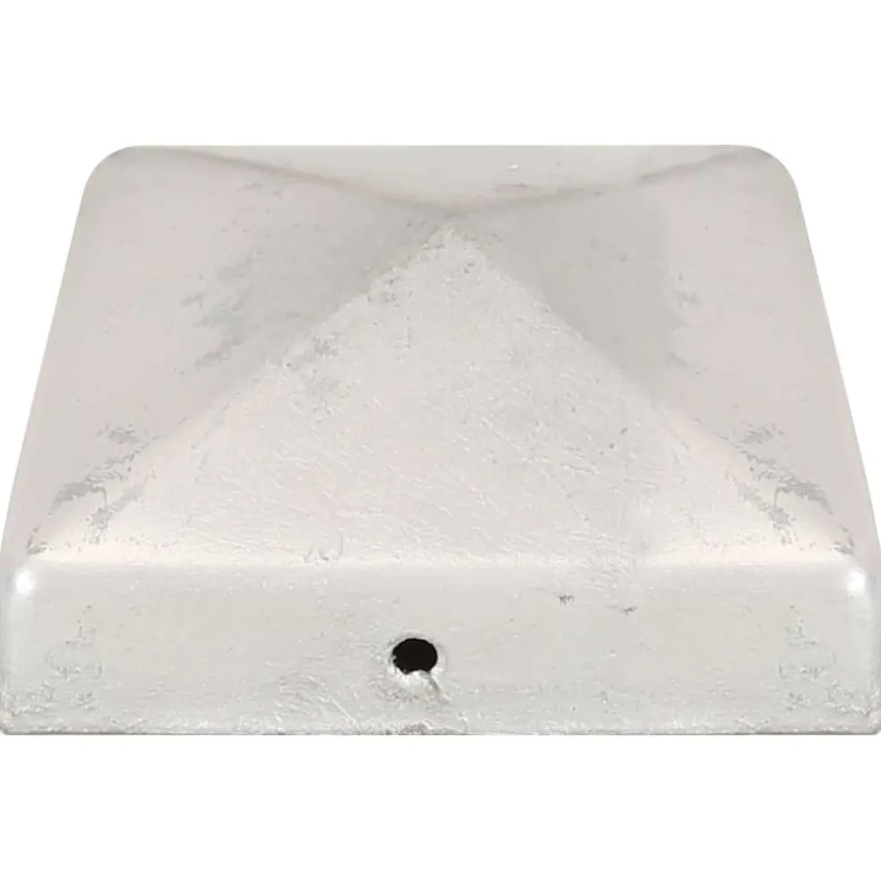 vidaXL Paalkappen 6 st piramide 81x81 mm gegalvaniseerd metaal