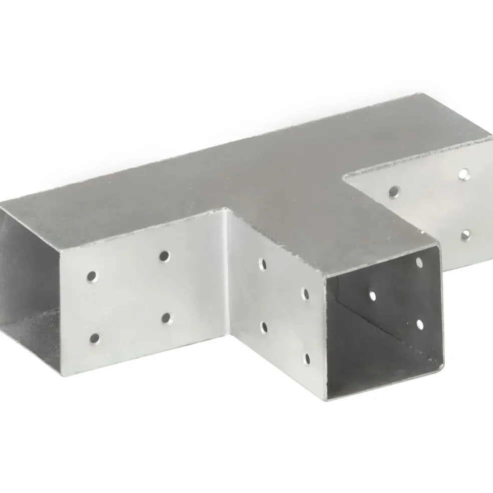 vidaXL Paalverbinding T-vorm 71x71 mm gegalvaniseerd metaal