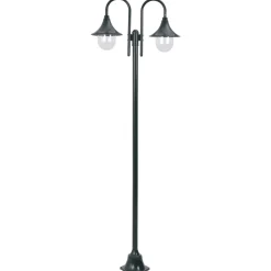 vidaXL Paalverlichting tuin E27 220 cm aluminium donkergroen 2-delig