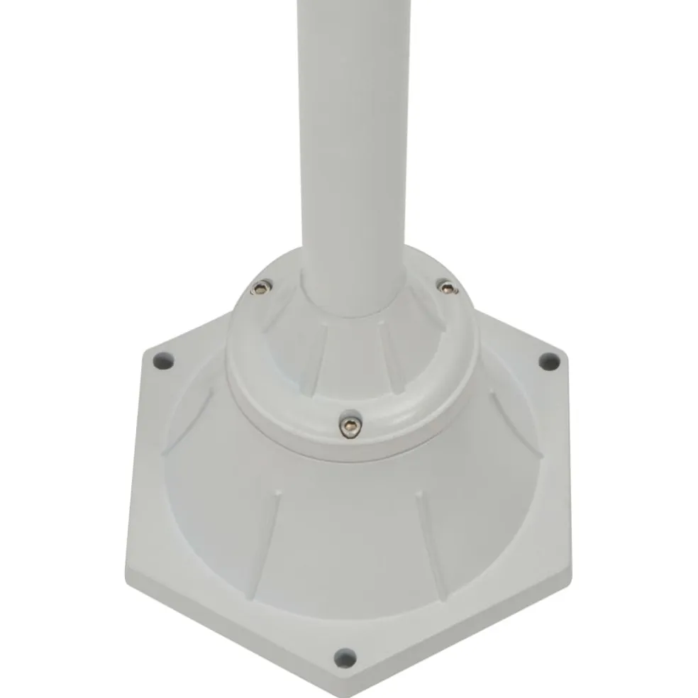 vidaXL Paalverlichting tuin E27 220 cm aluminium wit 3-delig