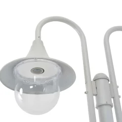 vidaXL Paalverlichting tuin E27 220 cm aluminium wit 3-delig