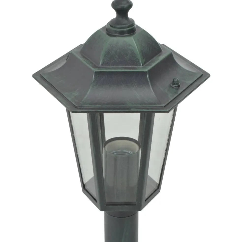 vidaXL Paalverlichting voor tuin E27 110 cm aluminium donkergroen 6 st