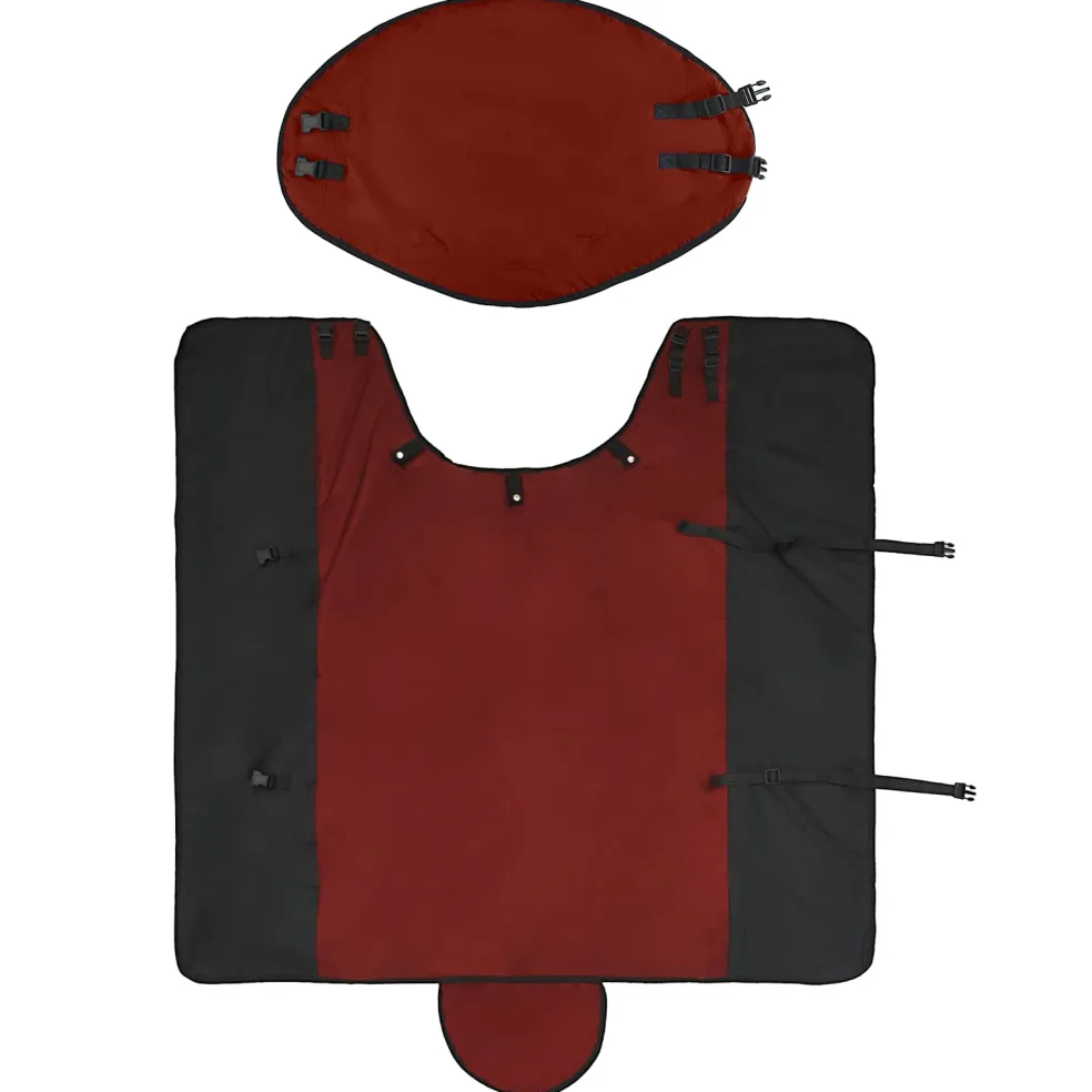 vidaXL Paardendeken Bordeaux en Zwart 75 cm Polyester