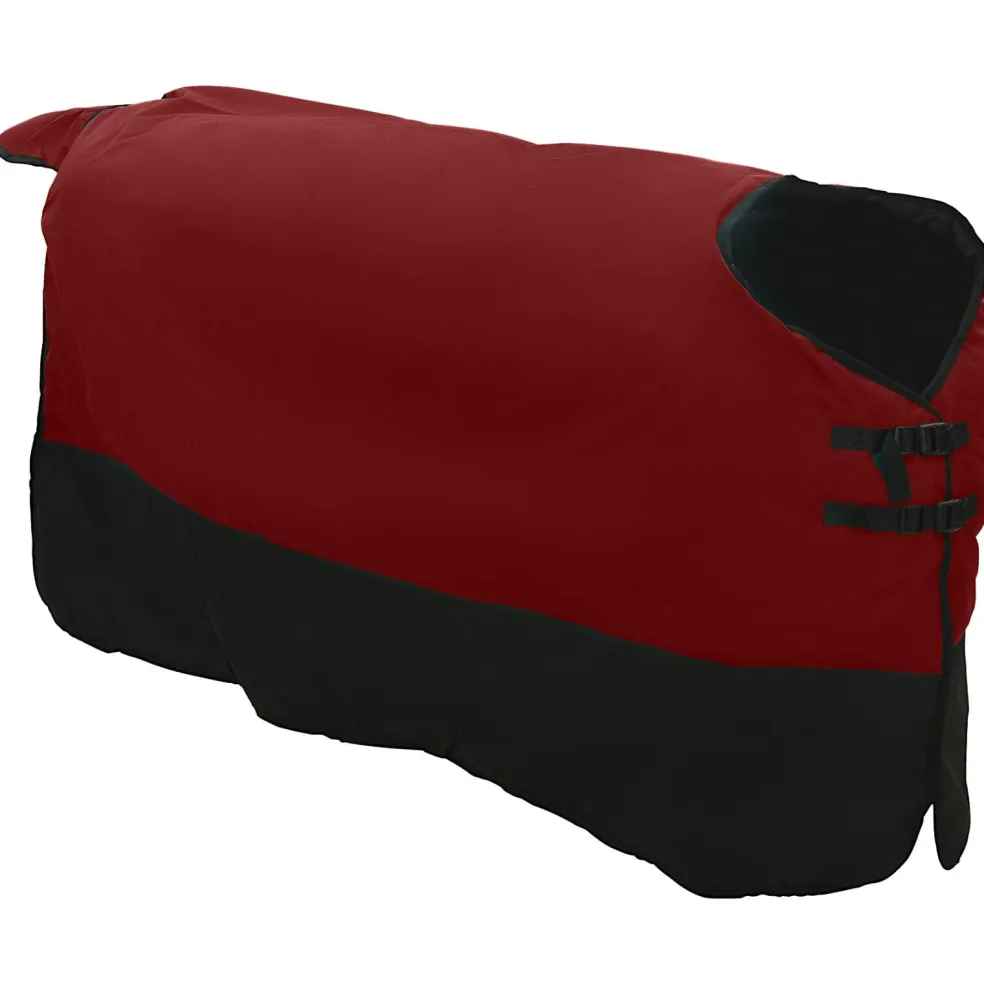 vidaXL Paardendeken Bordeaux en Zwart 75 cm Polyester