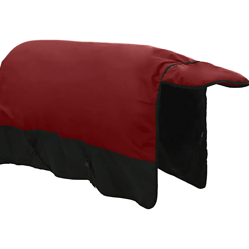 vidaXL Paardendeken Bordeaux en Zwart 75 cm Polyester