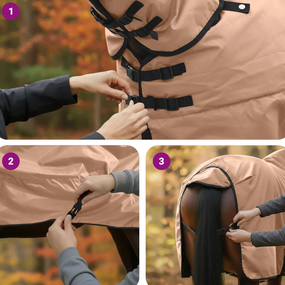 vidaXL Paardendeken Cappuccino 75 cm Polyester