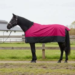 vidaXL Paardendeken Roze en Zwart 75 cm Polyester