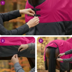 vidaXL Paardendeken Roze en Zwart 75 cm Polyester