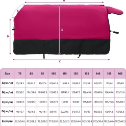 vidaXL Paardendeken Roze en Zwart 75 cm Polyester