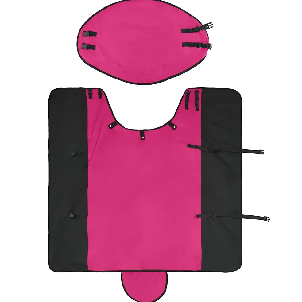 vidaXL Paardendeken Roze en Zwart 75 cm Polyester