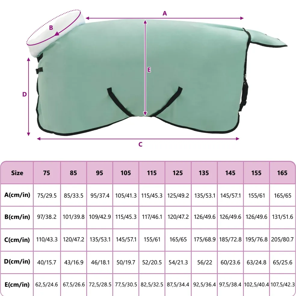 vidaXL Paardendeken Speciale Groen 75 cm Polar fleece