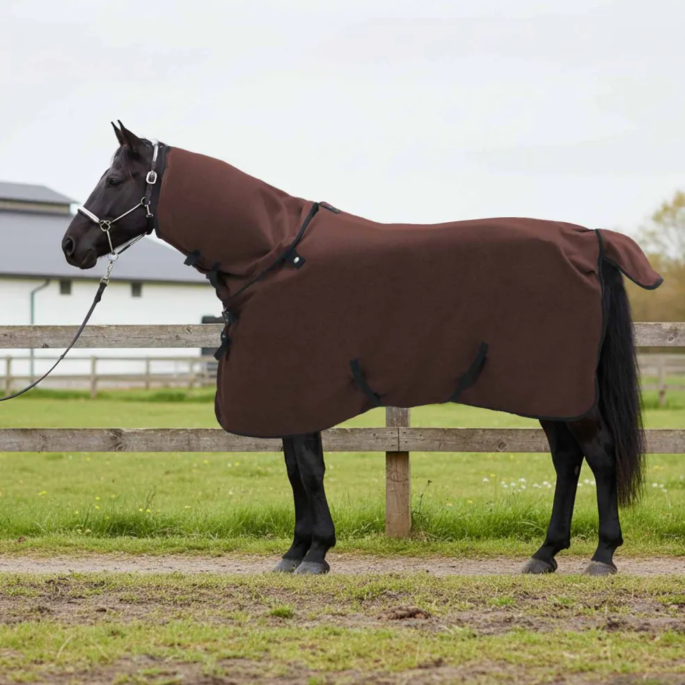 vidaXL Paardendeken Volledig Donkerbruin 75 cm Polyester Fleece