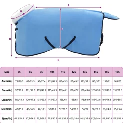vidaXL Paardendeken Volledige Aqua 75 cm Polar fleece